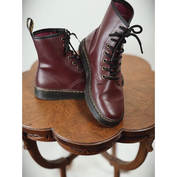 Dr. Martens Zavala Lace Up Combat Boot US Women's 6 Men's 5 Cherry Red #0021 - Picture 5 of 6